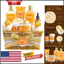 10-Pc Almond Milk  Honey Spa Gift Set - Luxurious Self-Care Basket for Her