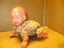 Vintage Celluloid Baby Crawls Wind-Up Japan Toy 1920s