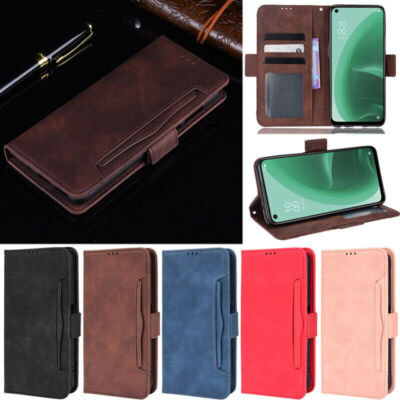 Flip Leather Card Wallet Phone Case For Oppo A16 A94 A96 A74 A77 A54 4G Realme 9