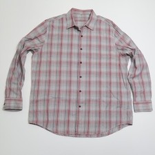 Tasso Elba Button Up Shirt Mens XL Red Plaid Long Sleeve 100 Cotton Collared