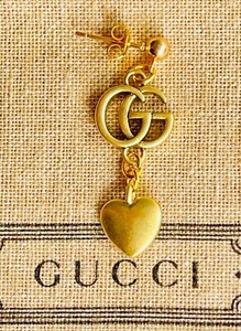 Gucci Earrings metal Logo GG. Hearts 1.5 inch
