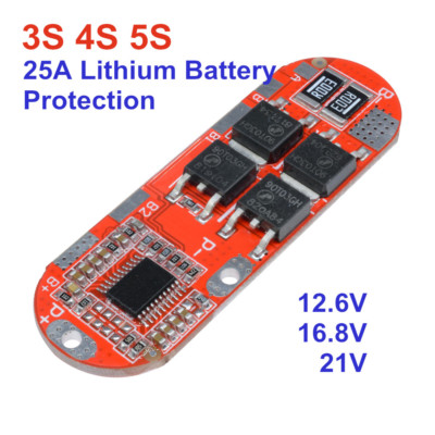 3S/4S/5S BMS 25A 18650 Li-ion Li-ion Battery Protection Circuit Charging Board