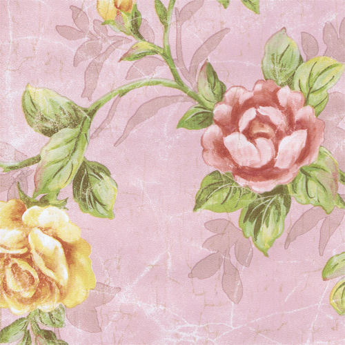 Wandering Multi-Color Florals on Vines with Pink Background Wallpaper 7236766 - Bild 2 von 2