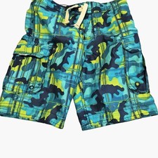 Wave Boys Swim Shorts Small Swimsuit Yellow blue Camo pattern