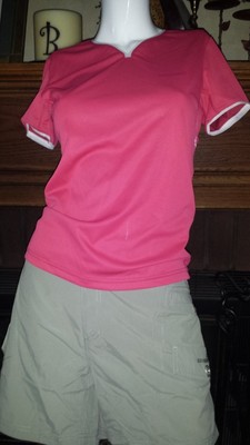 NWT ROSSIGNOL Short Sleeve Collar Rose Pink shirt Top Blouse Golf DRY SZ M