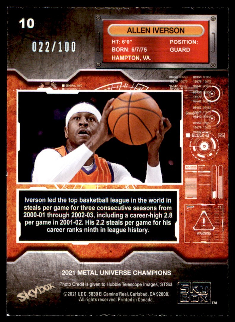 2021 Metal Champions Precious Metal Gems PMG Orange #10 Allen
