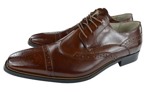 M. Gemi Saddle Brown Wingtip Oxford Dress Men