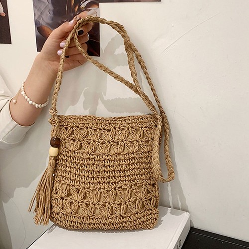 2 Count Messenger Bag Weave Shoulder Purse Women Single Vacation - Picture 11 of 12