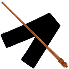 15" Hand Carved Mahogany Wood Credence Wizards Magic Wand Wicca Pagan w/Free Bag