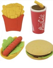 4 Gomme Da Cancellare Fast Food. Oggetti Piccoli Borsa Regalo Bambini Riem Feste