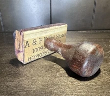 Vintage A&P Food Stores Wooden Rubber Ink Stamp Hopkinsville Kentucky Rest Co.
