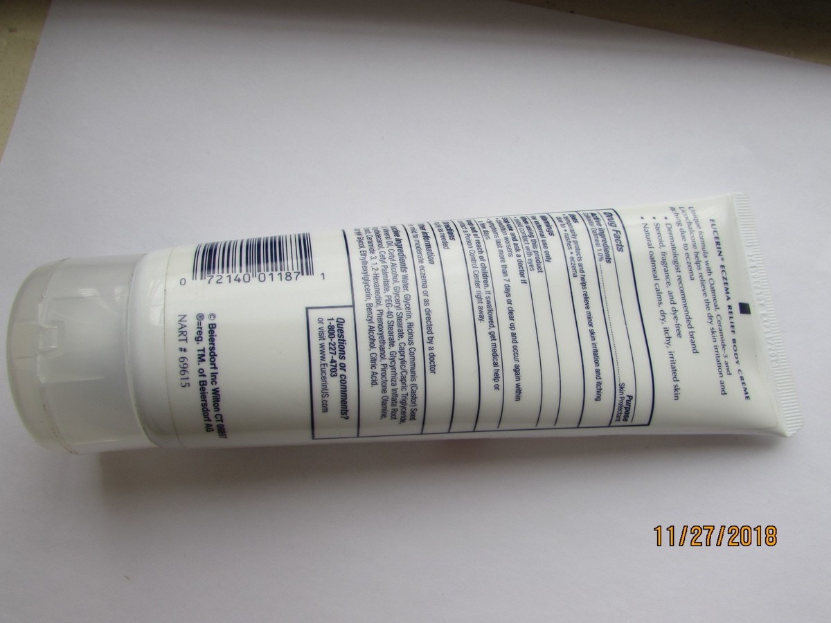 Eucerin Eczema Relief Body Creme, 8 Ounce