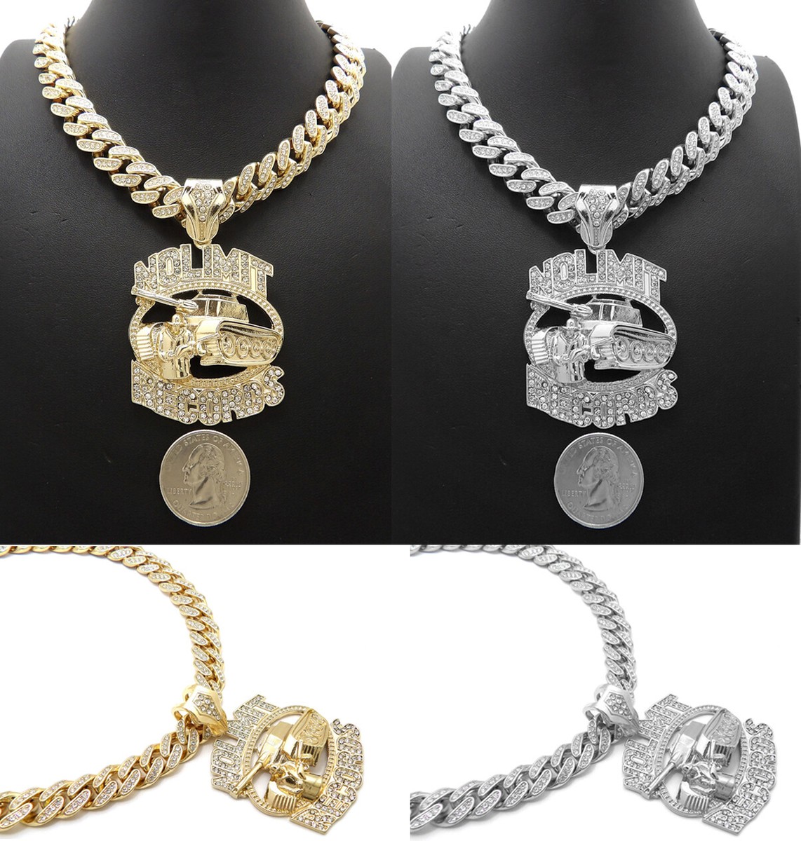 Iced No Limit Records Pendant 12mm Box Lock Cuban Hip Hop