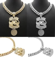 Iced No Limit Records Pendant 12mm Box Lock Cuban Hip Hop Chain Necklace RC3913