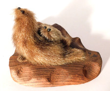 Vtg. Pair Stuffed Seals Mother & Pup Toy Figures Canada