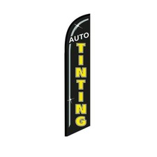 Auto Tinting Black Swooper Flutter Feather Flag  3ft W x 11.5ft Tall