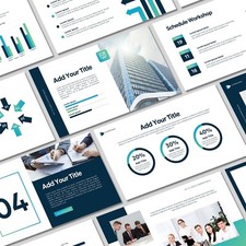 Modern Blue PowerPoint Template - Minimalist Business & Marketing Pitch Deck