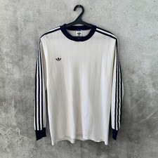 VINTAGE 1980s ADIDAS WEST GERMANY FOOTBALL SHIRT WHITE TEMPLATE JERSEY SIZE L
