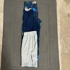 3 Piece Size 8 Dinosaur Blue And Grey Boys Pajama Set