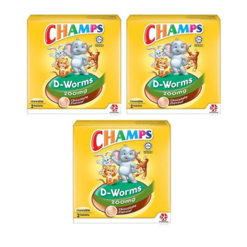 Champs Deworms Chewable 200MG 2S/D for Adults and Children (6 Tab) Free Shipping