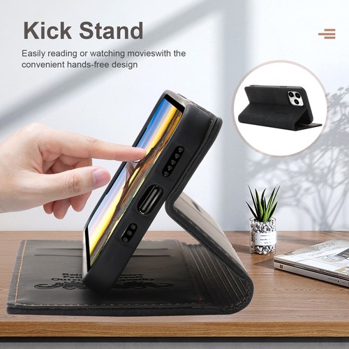 Flip Leather Wallet Case For iPhone 14 7 8 Plus 15 11 12 13 Pro Max Magnet Cover - Picture 4 of 18