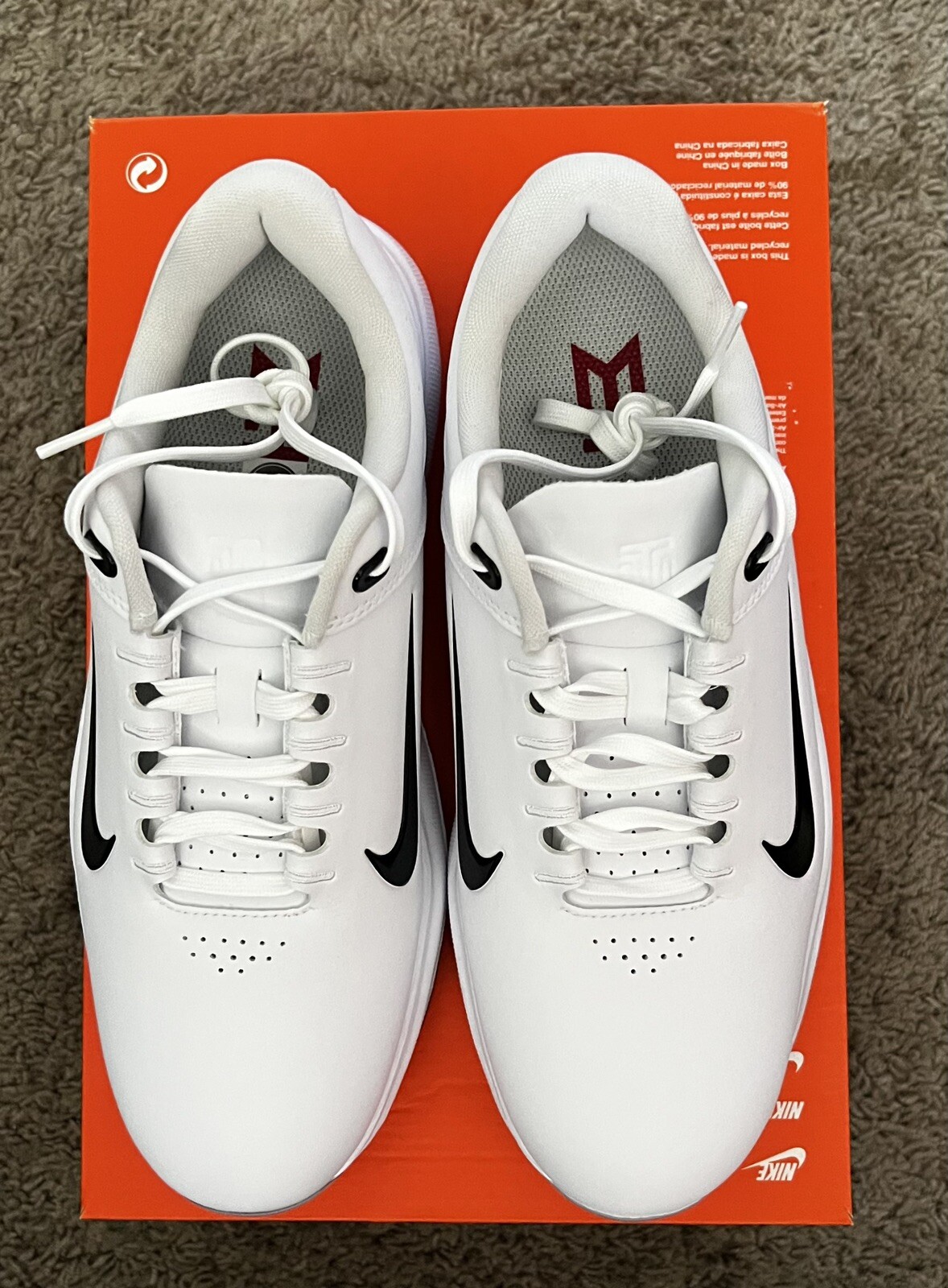 Size 10M- Nike Air Zoom Tiger Woods TW20 Men's Golf Shoes White Red CI4510-100
