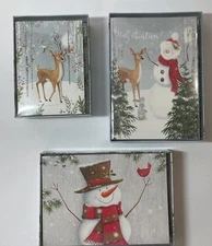 New Holiday Merry Christmas Cards 3 Boxes, 51 Total Cards With Envelopes BNIB