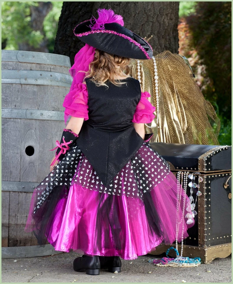 Disfraz de pirata caribeño rosa para niña grande - talla pequeña Foto 3 de 3