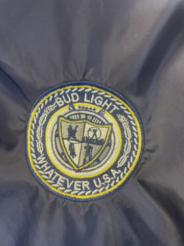 American Apparel Men's Bud Light USA Blue Nylon Zip Up Track Jacket Size XL - Picture 2 of 11