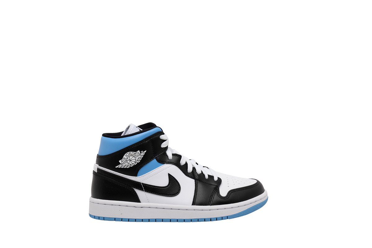 AIR JORDAN 1 MID 'UNIVERSITY BLUE/BLACK-WHITE' – Superkicks