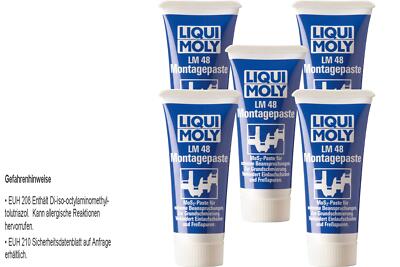 5x Liqui Moly 50g LM 48 Montagepaste Tube Kunststoff Wolframdisulfid-Paste