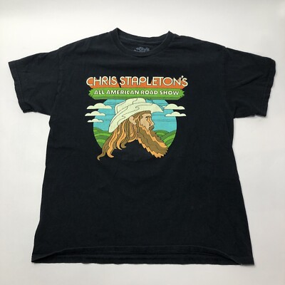 Chris Stapleton All American Road Show 2022 Tour Dbl Sided Medium Black T Shirt