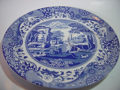 Vintage Spode ''Blue Italian'' Design großer Sandwich & Tassenteller - selten - top