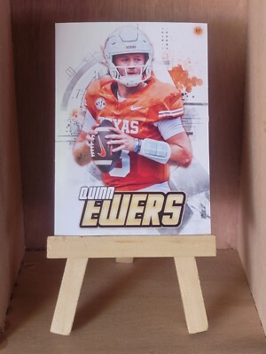 2024 Quinn Ewers High Tech /50 - NCAA Texas Longhorns Custom Art Trading Card