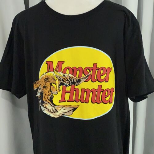 Pop Cult Shirt Mens Large Black Monster Hunter World Gamer Capcom H3 Gaming SO - Picture 1 of 12