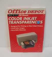 OFFICE DEPOT 8 1/2" X 11" COLOR INKJET TRANSPARENCIES 50 SHEETS NIP