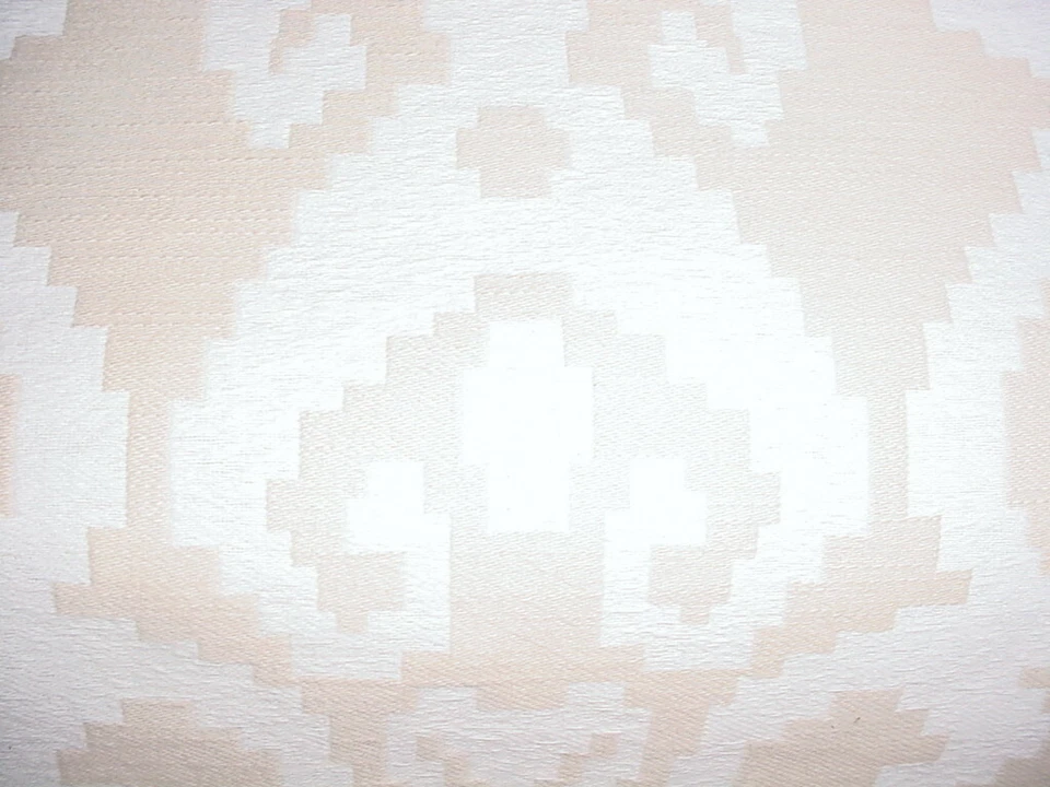 10-1/8Y Clarke & Clarke F0532 Malika Ivory Biege Ikat Upholstery Fabric - Image 3 of 4