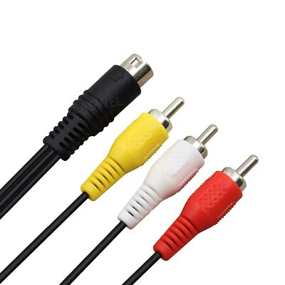-6FT 3 RCA Audio Video AV Connection Adapter for Sega Genesis 2 and 3 Cord Cable