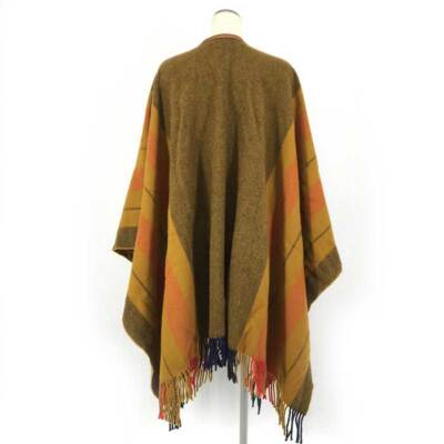 Hermes poncho Rocabar with leather pom-pom, cashmere blend, unisex