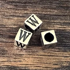 5.5mm 925 Sterling Silver Alphabet Letter Cube Charm A–Z Star Flower USA Made