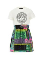 NWT Authentic VERSACE Girl's Patchwork Heritage Medusa Dress size 8