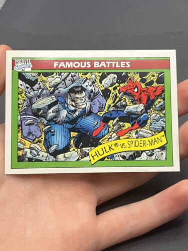 Hulk vs Spider-Man 1990 Marvel Comics Impel #114 Famous Battles LP - Picture 1 of 2
