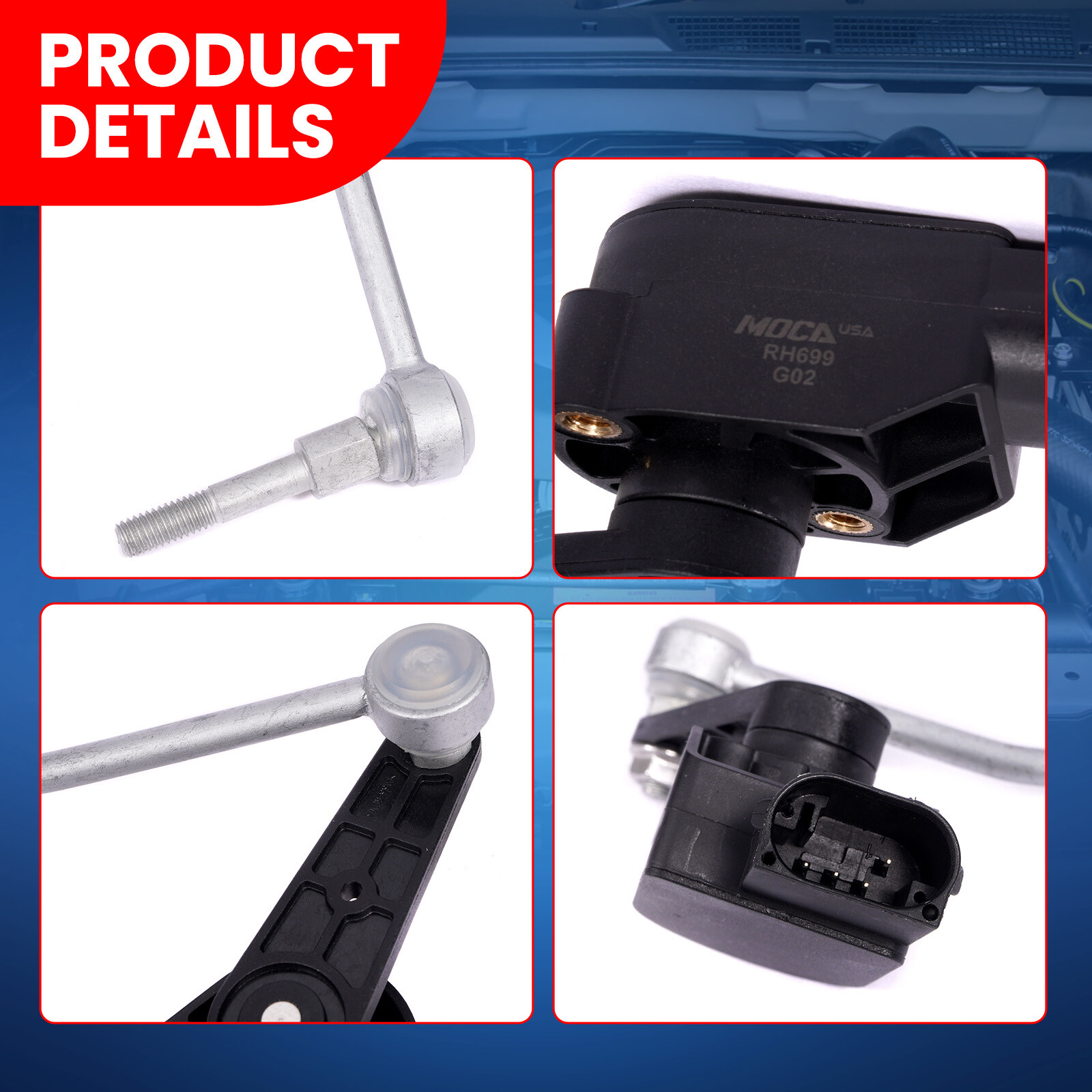 2x Front L&R Ride Height Level Sensor for Audi A8 Quattro S8 Bentley Continental