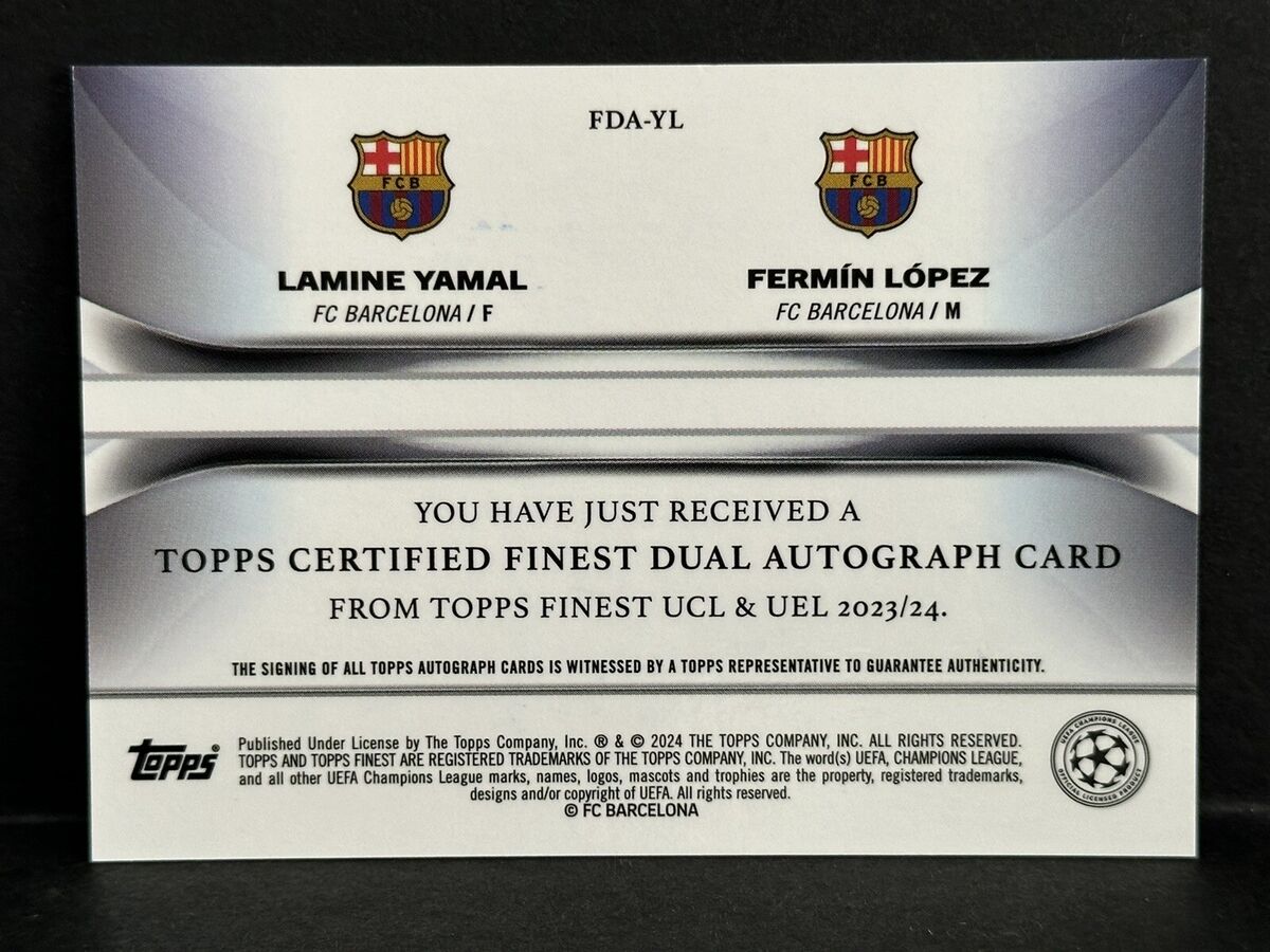 2023-24 Topps Finest UCC Barcelona RC Lamine Yamal / Fermin 2023-24 Topps Finest UCC Barcelona RC Lamine Yamal / Fermin