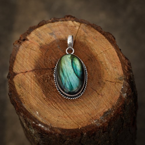 Flashy Labradorite Gemstone 5pcs Wholesale Lot 925 Silver Plated Pendants - Picture 3 of 9