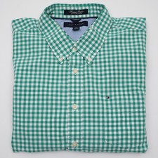 Tommy Hilfiger Shirt Men XL Slim Fit 100 Cotton Button Down Checkered Gingham
