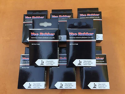 VEE RUBBER 700x18/25c Eight 8 Bicycle Inner Tubes Presta 60mm Fixie Road Bike Tube 700x25c