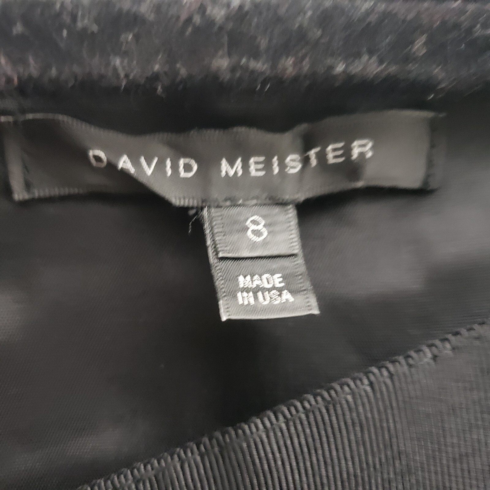 David Meister Sheath Dress 8 Black Square Neck Sleeveless Lined Wool Blend Offic