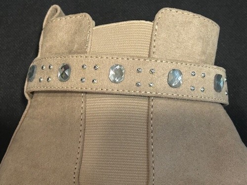 STEVE MADDEN Kids Girl's J Fancy Bedazzled Tan Chelsea Ankle Boots Bootie-Size 5 - Picture 5 of 13