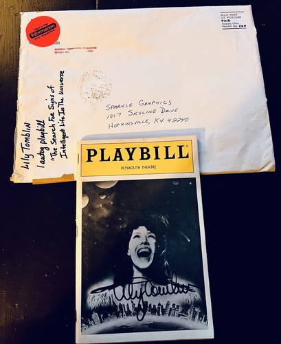 1986 Signed By Lily Tomblin Playbill “Signs of Intelligent Life in the Universe”
